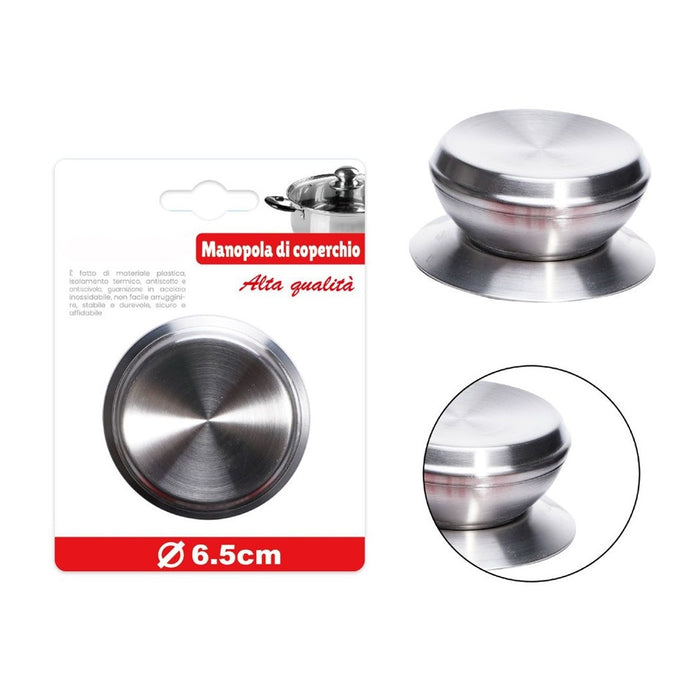 Trade Shop - Pomello Manopola Di Ricambio Per Coperchio Isolamento Termico ø6.5 Cm Argento 607415 -