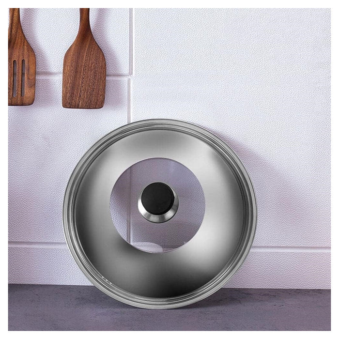 Trade Shop - Pomello Manopola Di Ricambio Per Coperchio Pentole Padelle ø6.5 Cm Nero Argento 607414 -