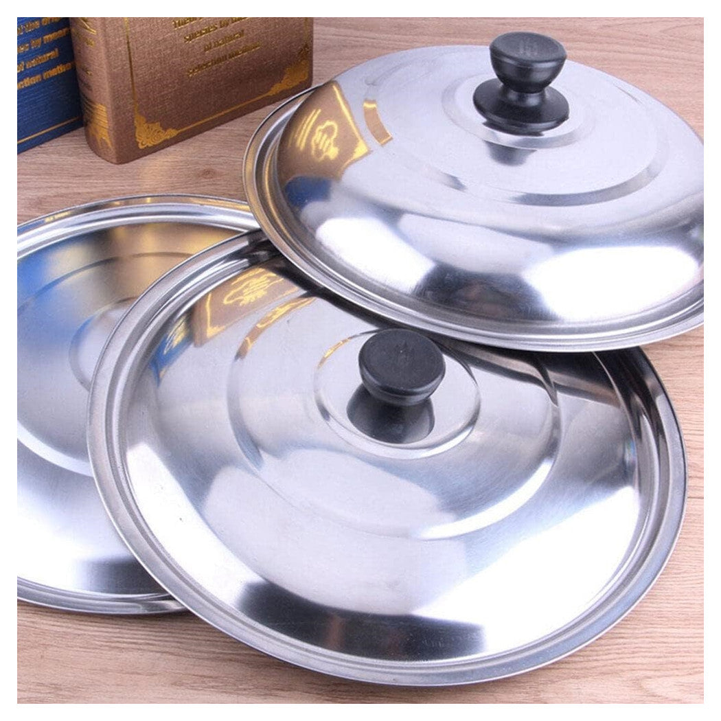 Trade Shop - Pomello Manopola Di Ricambio Per Coperchio Pentole Padelle ø6.5 Cm Nero Argento 607414 -