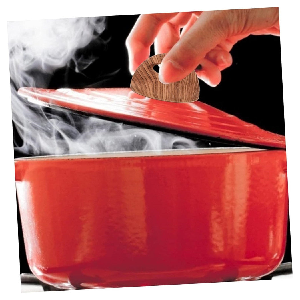 Trade Shop - Pomello Manopola Ricambio Per Coperchio Resistente Al Calore ø7cm Effetto Legno 607416 -