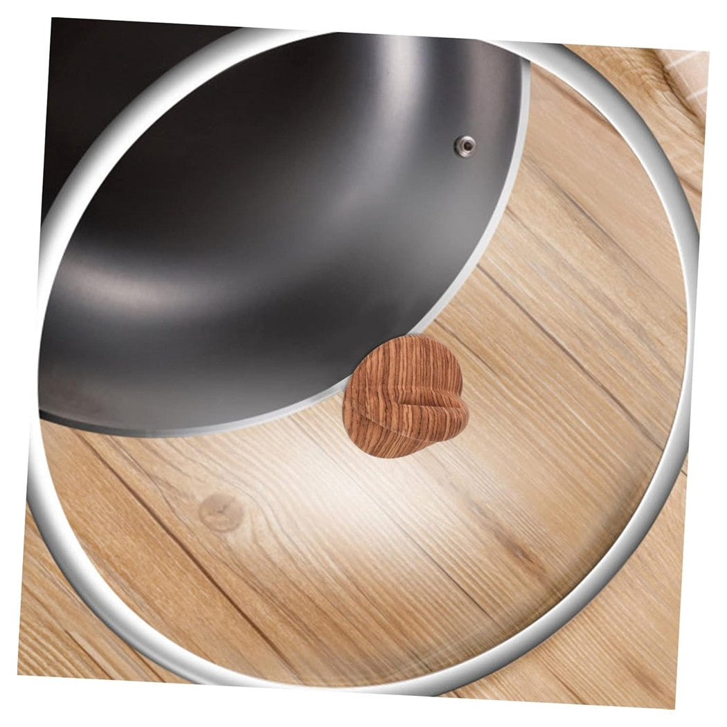 Trade Shop - Pomello Manopola Ricambio Per Coperchio Resistente Al Calore ø7cm Effetto Legno 607416 -