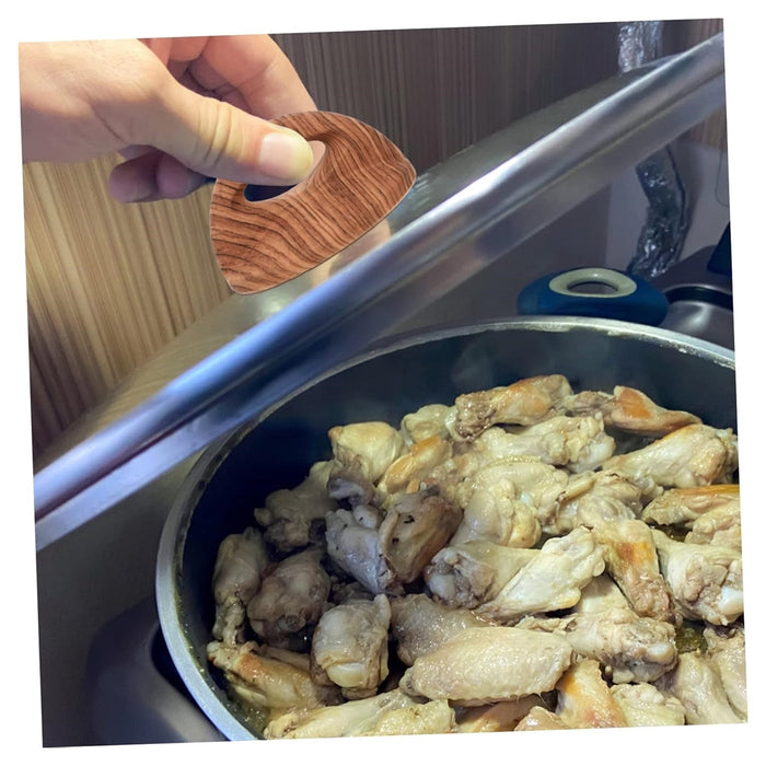 Trade Shop - Pomello Manopola Ricambio Per Coperchio Resistente Al Calore ø7cm Effetto Legno 607416 -