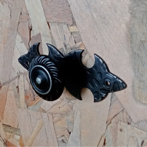 Pomolo per mobili su piastra stile ferro battuto verniciata fumè