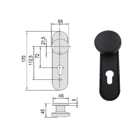 Pomolo Serrature Tagliafuoco 07076-24-0 Cisa