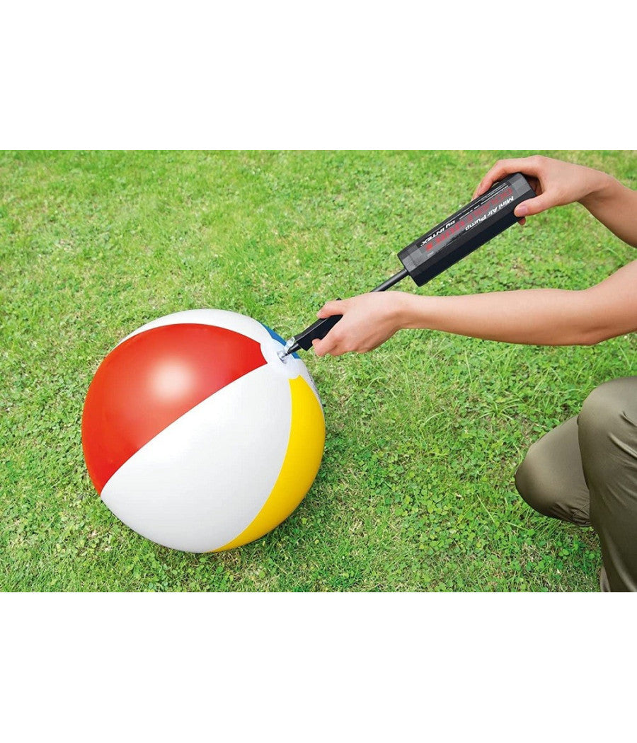 Pompa A Mano Gonfiatore Manuale Mini Double Quick Per Gonfiabili 29cm Nero 69613         