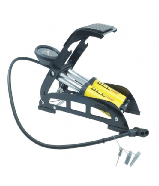 Pompa A Pedale Con Manometro 2 Cilindri Per Bicicletta Valvola Gonfiatore Bici         