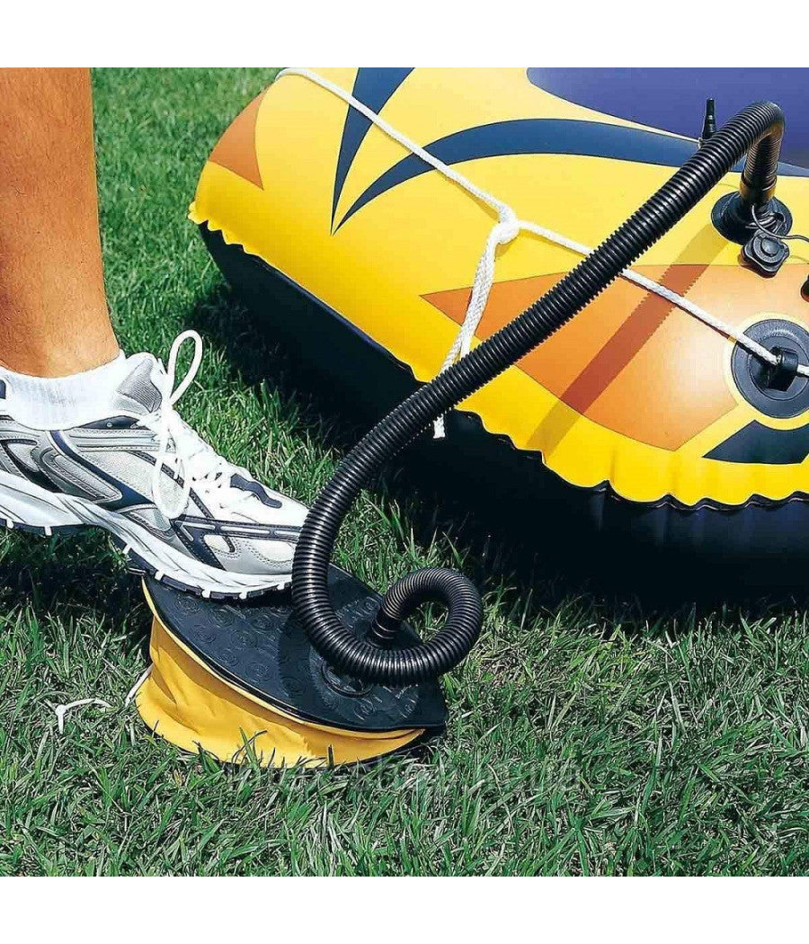 Trade Shop - Pompa A Piede 23x15 Cm Volume 800 Cc Gonfia/sgonfia 3 Adattatori Plastica 62023 -