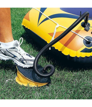 Trade Shop - Pompa A Piede 23x15 Cm Volume 800 Cc Gonfia/sgonfia 3 Adattatori Plastica 62023 -