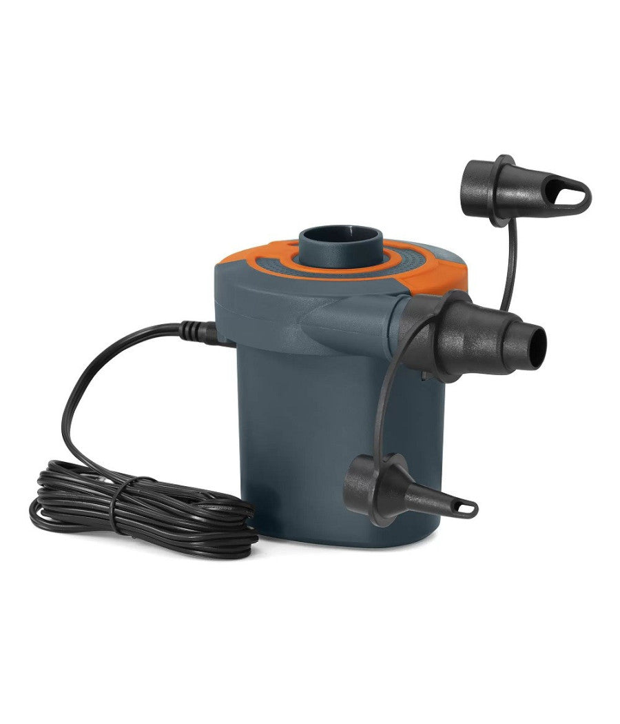 Trade Shop - Pompa Di Gonfiaggio Elettrica 3 Adattatori Per Valvole Accendisigari 12v 62144 -