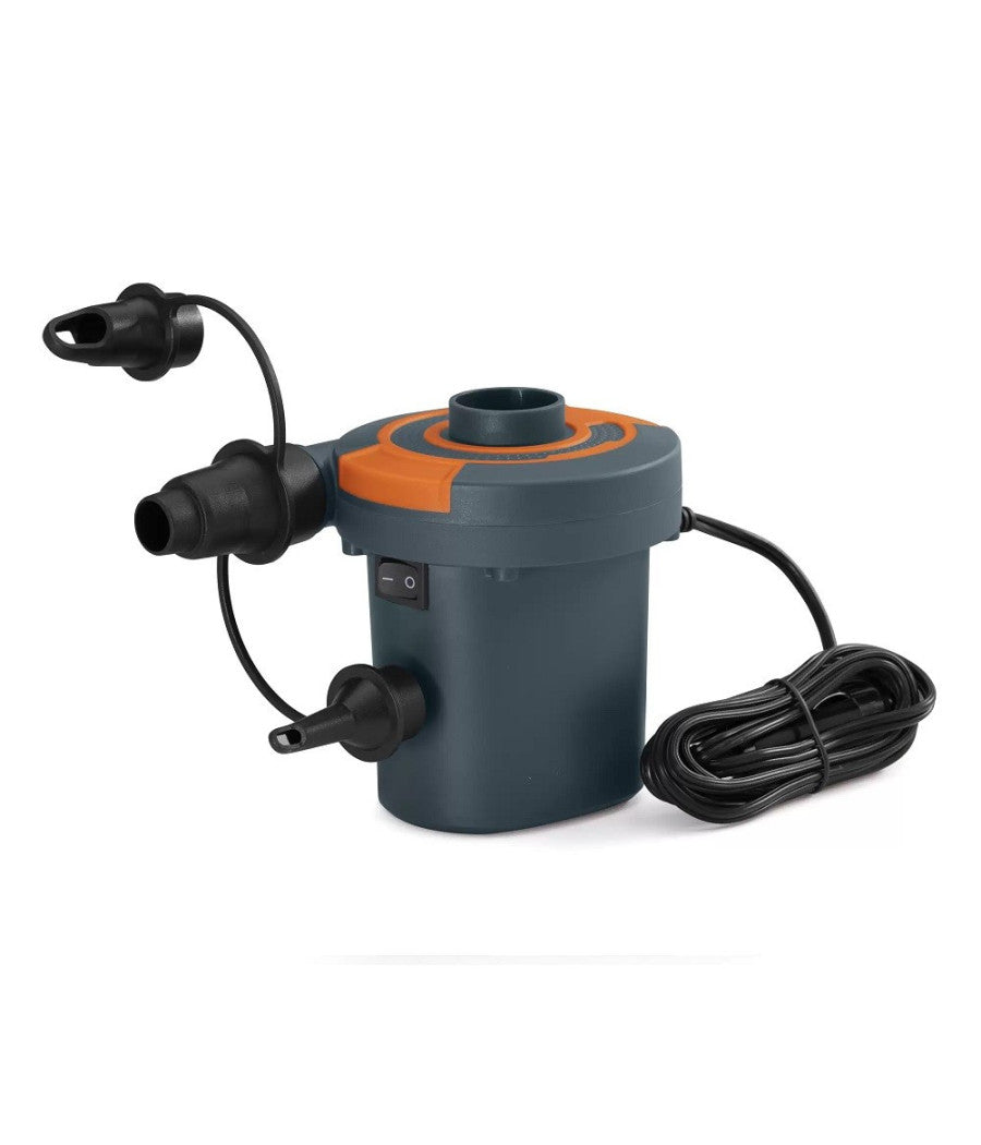 Trade Shop - Pompa Di Gonfiaggio Elettrica 3 Adattatori Per Valvole Accendisigari 12v 62144 -