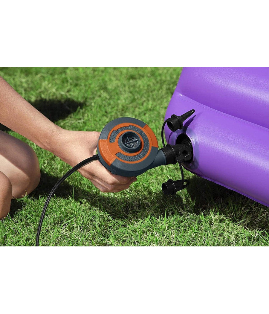 Trade Shop - Pompa Di Gonfiaggio Elettrica 3 Adattatori Per Valvole Accendisigari 12v 62144 -