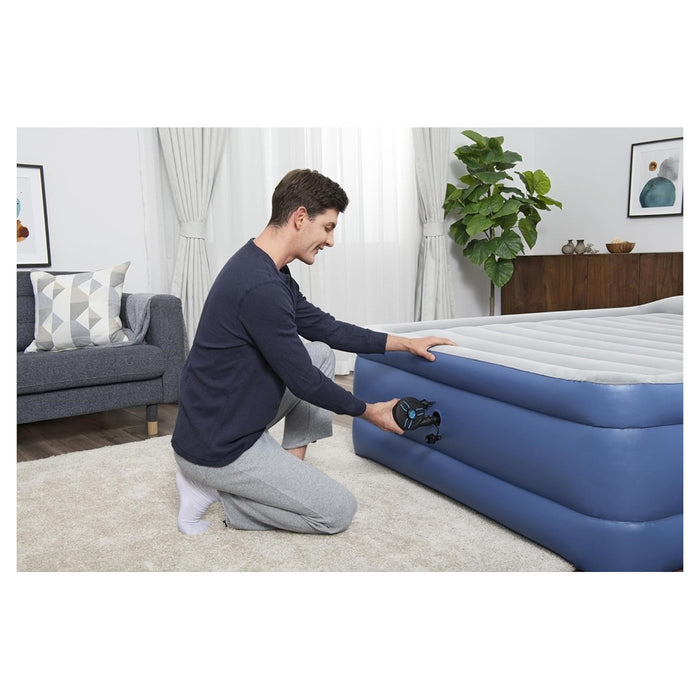 Trade Shop - Pompa Di Gonfiaggio Elettrica Powertouch A Batterie Con 3 Adattatori 12x11x10cm 62254 -