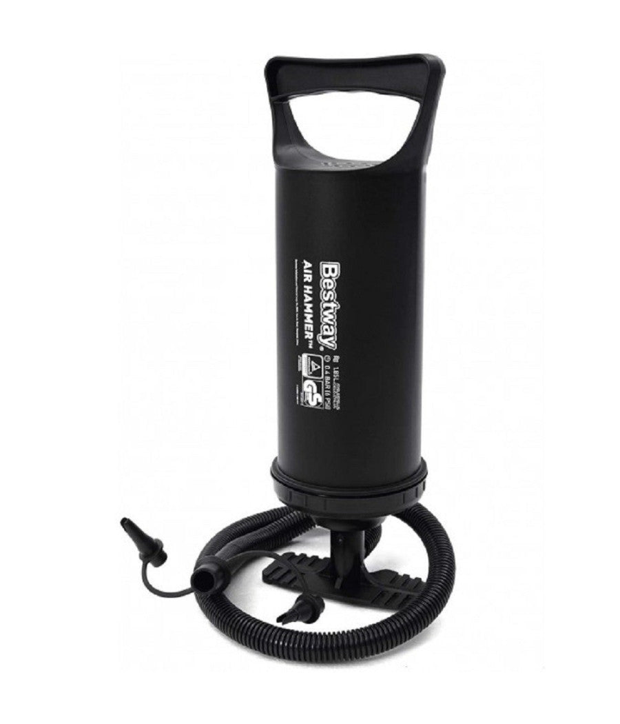 Pompa Di Gonfiaggio Manuale 36 Cm Volume 1.850 Cc 3 Adattatori Per Valvola 62003         