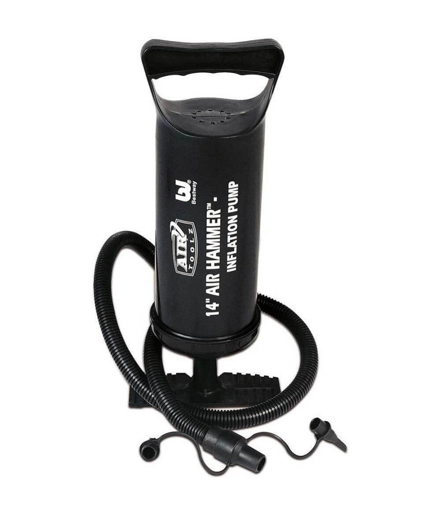 Pompa Di Gonfiaggio Manuale Piscina 30cm Volume 850cc 3 Adattatori Valvola 62002         