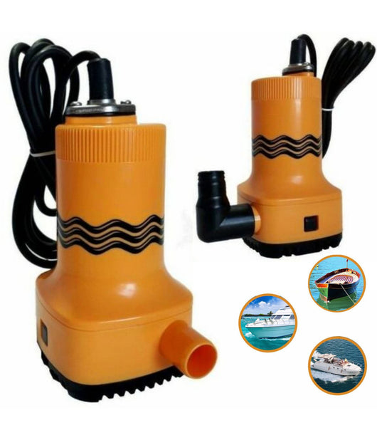 Pompa Di Sentina Automatica Ad Immersione 12v 70 Lt/min 50w Barca Gommone Acqua         