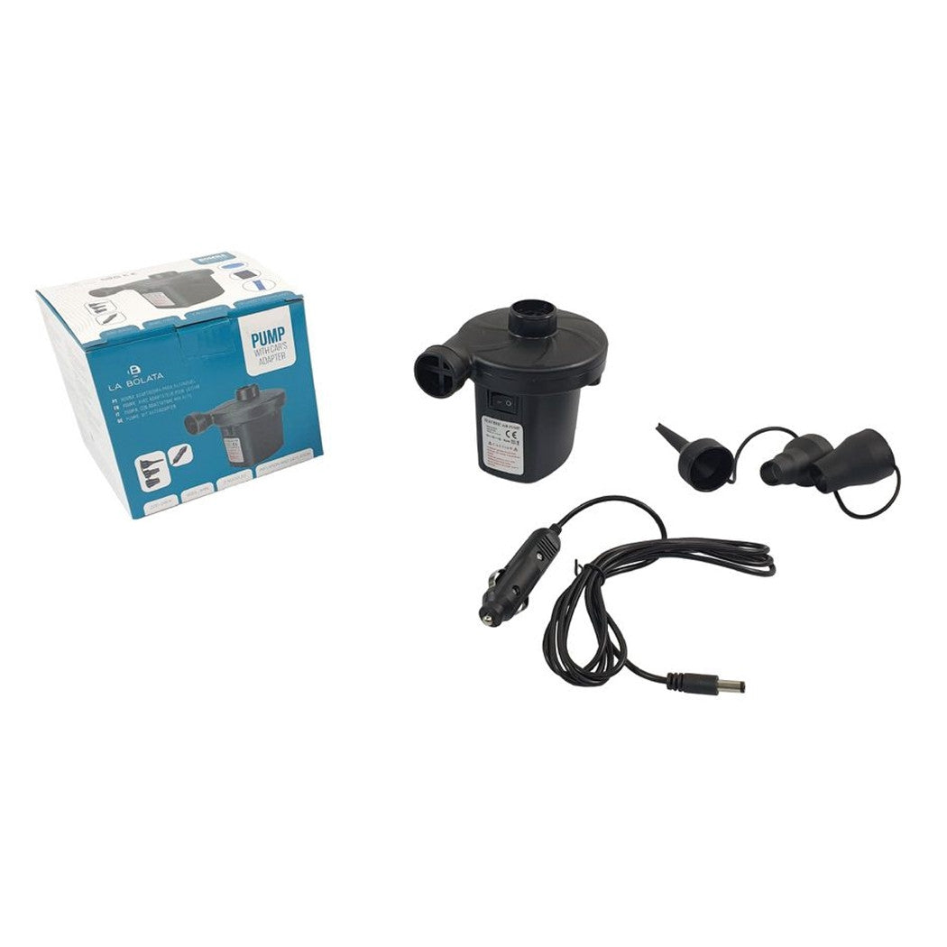 Trade Shop - Pompa Elettrica 12v Con Caricabatteria Accendisigari Per Auto Con 3 Adattatori 016975 -