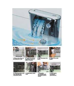 Pompa Filtro Esterno Per Da Acquario Effetto Cascata Pesci Xp-13 4,8w 290 L/h         