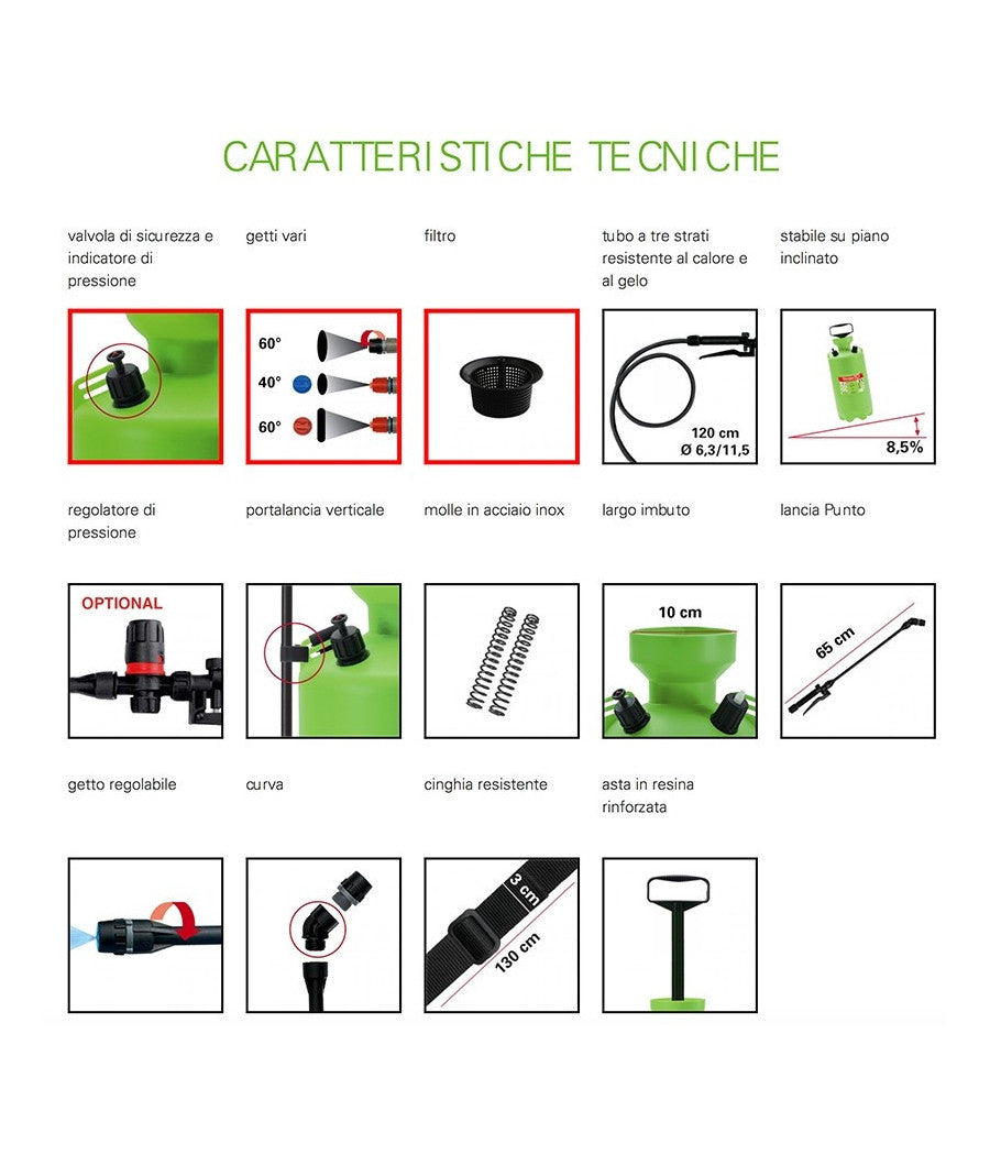 Pompa Nebulizzatore A Mano Irrigazione Di Martino Garden 5 Giardino Professional         