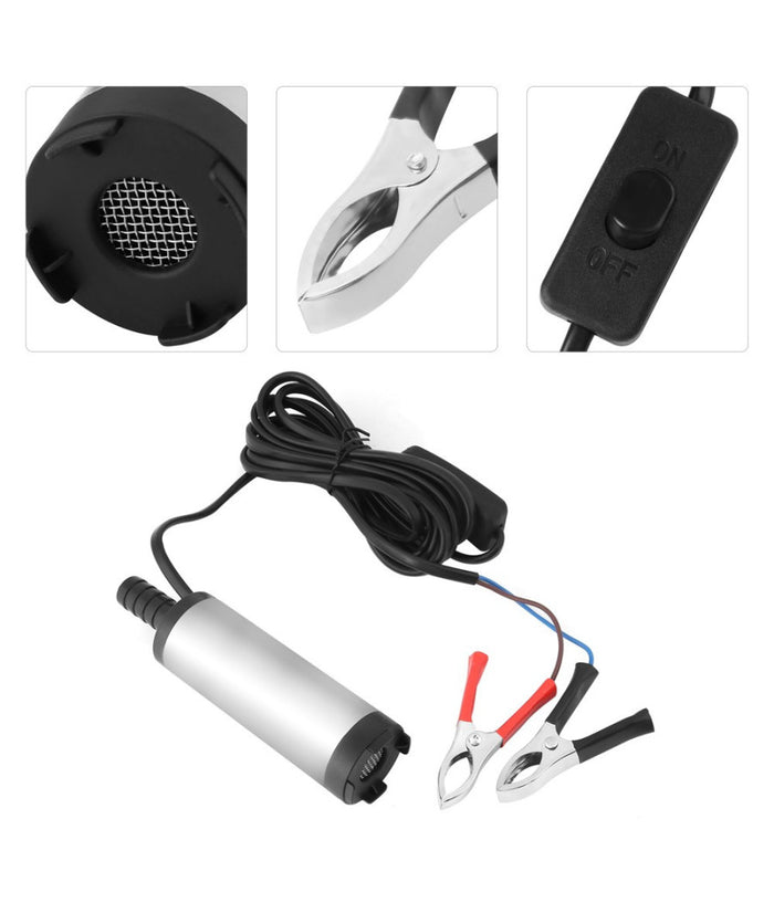 Pompa Travaso Elettrica Sommersa Aspira Liquidi Acqua Olio Diesel 12v Auto Barca         