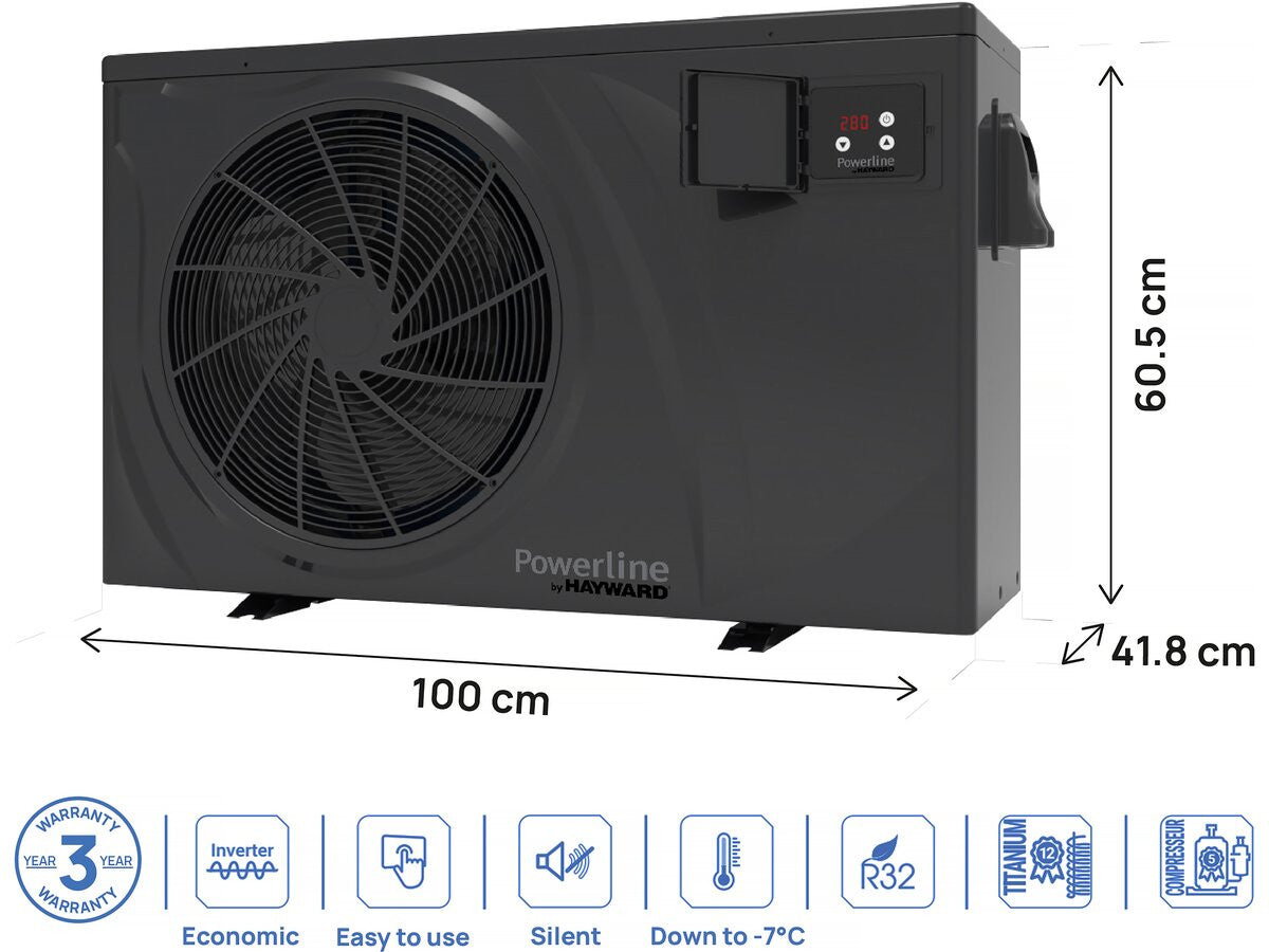 Pompa di calore per piscina a inverter da 6 kw/h "PowerLine by Hayward" - Nero