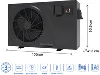 Pompa di calore per piscina a inverter da 6 kw/h "PowerLine by Hayward" - Nero