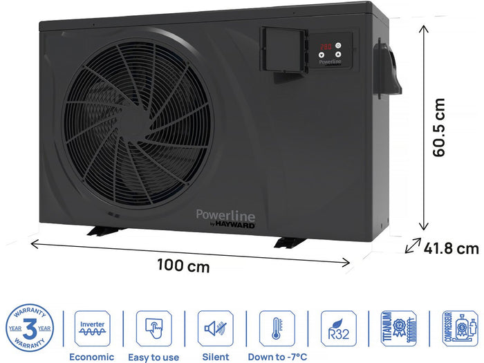 Pompa di calore per piscina a inverter da 6 kw/h "PowerLine by Hayward" - Nero