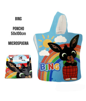 Poncho Bing 50*100 Cm Telo Per Bambini Mare Spiaggia Campeggio Doccia Bagno         