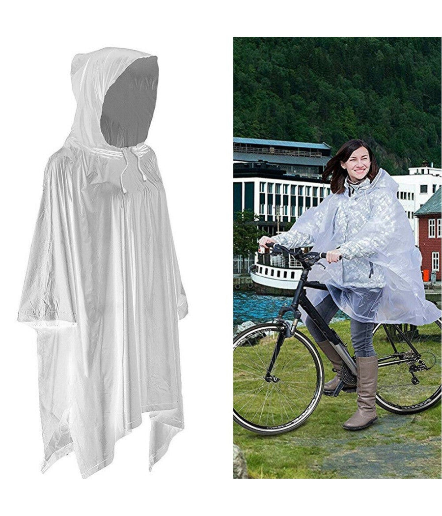 Poncho Mantella Impermeabile Antipioggia Giacca Anti Pioggia Pvc Con Cappuccio         