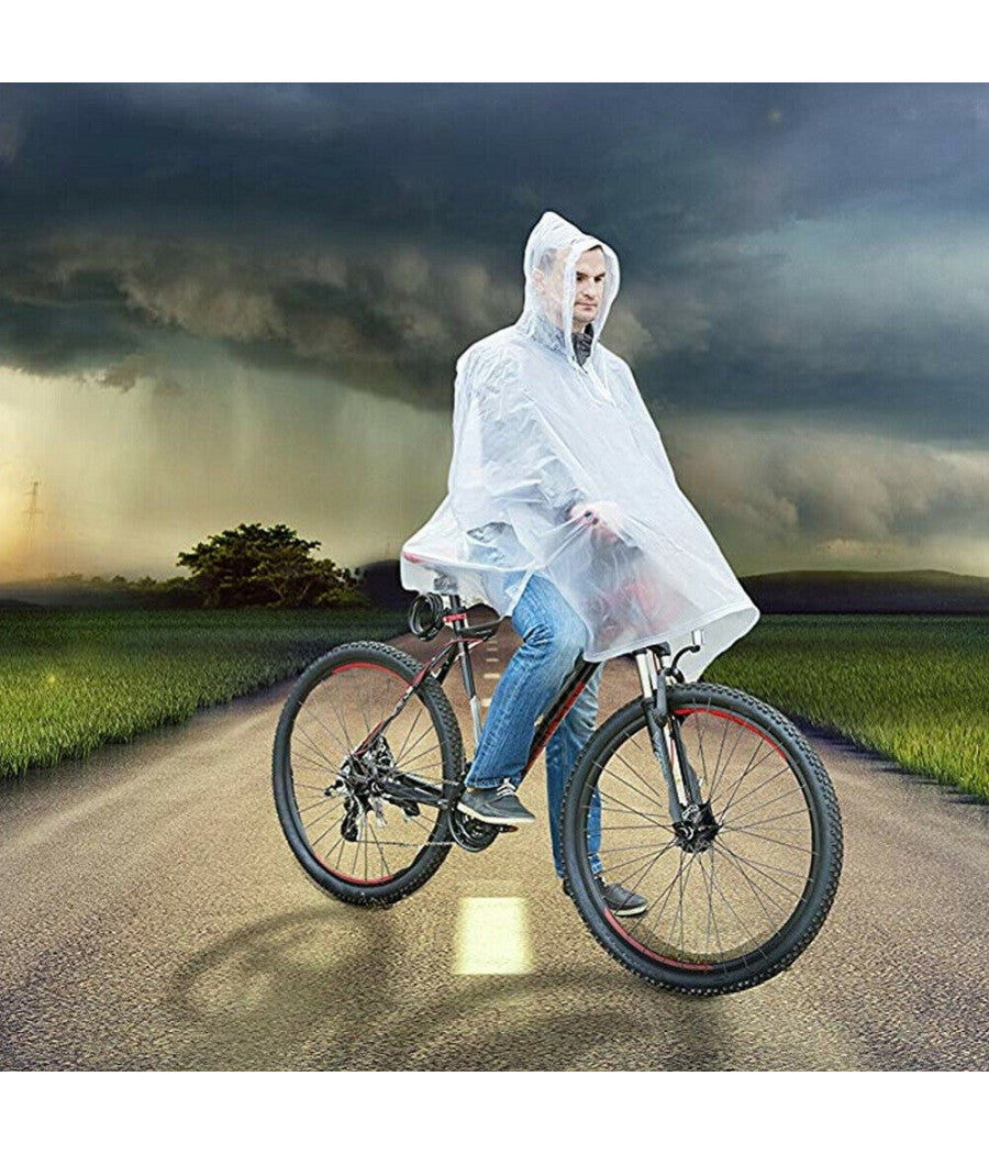 Poncho Mantella Impermeabile Antipioggia Giacca Anti Pioggia Pvc Con Cappuccio         