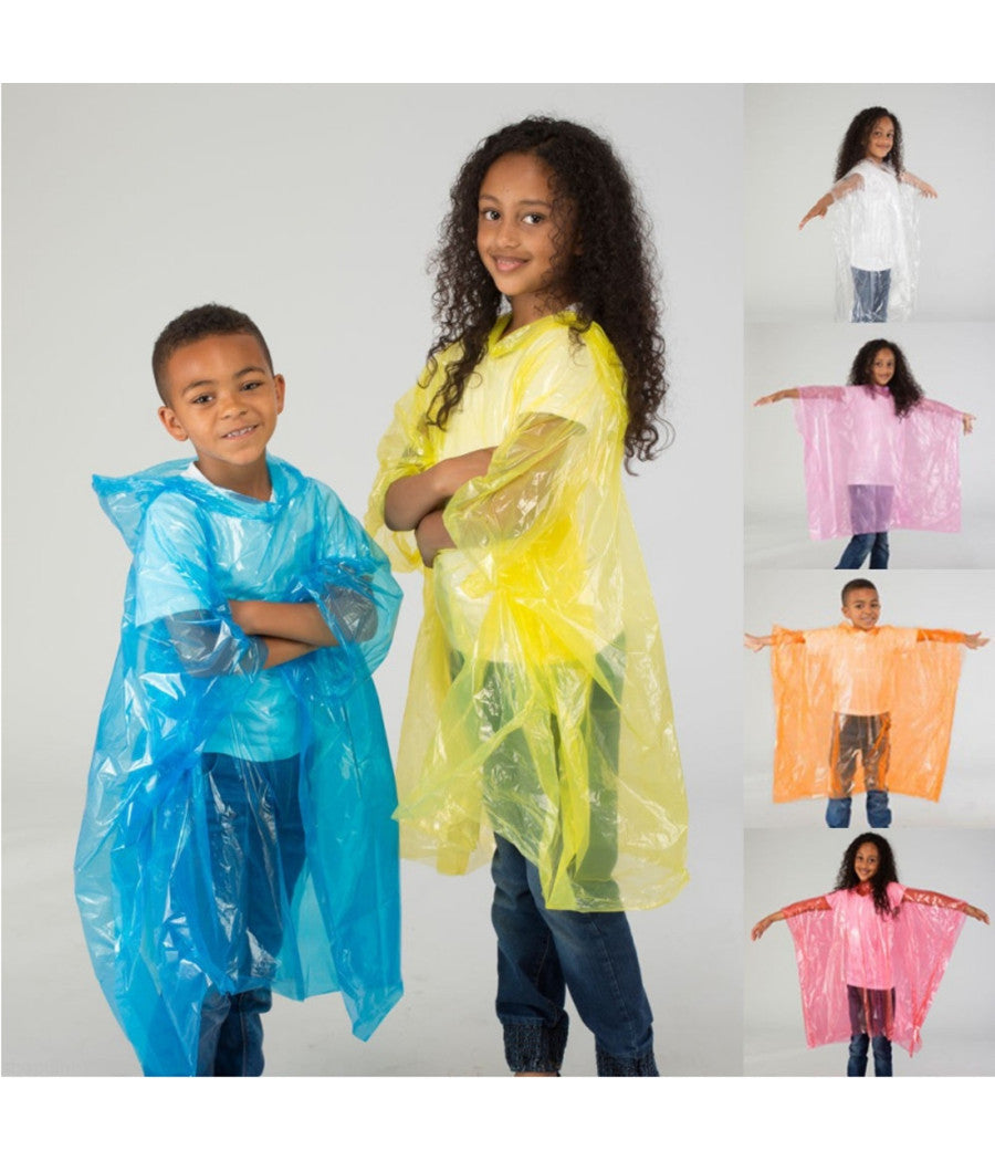 Poncho Mantella Impermeabile Con Cappuccio Pioggia Bambini Bambina Bimbo Ragazzo         