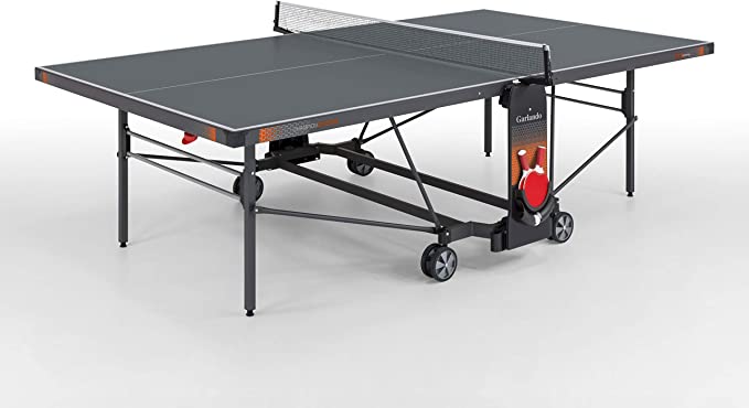 Garlando Tavolo Ping Pong Champions Outdoor con Ruote - Piano Grigio