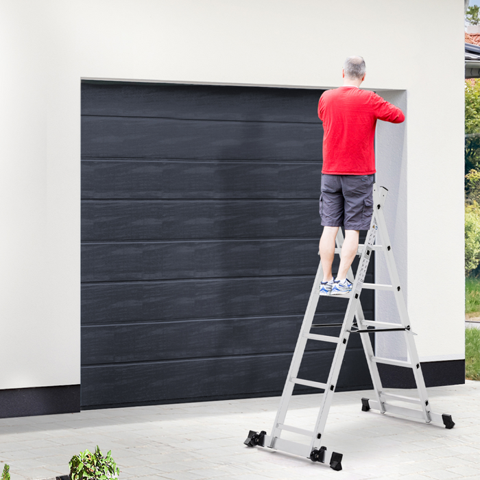 IDMarket - Ponteggio a scala multiuso in alluminio con piattaforma modulare su ruote, altezza 165 cm