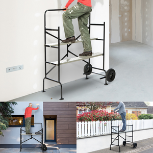 ProBache - Ponteggio mobile su ruote L.140xL.78xH.135 CM con 2 piattaforme