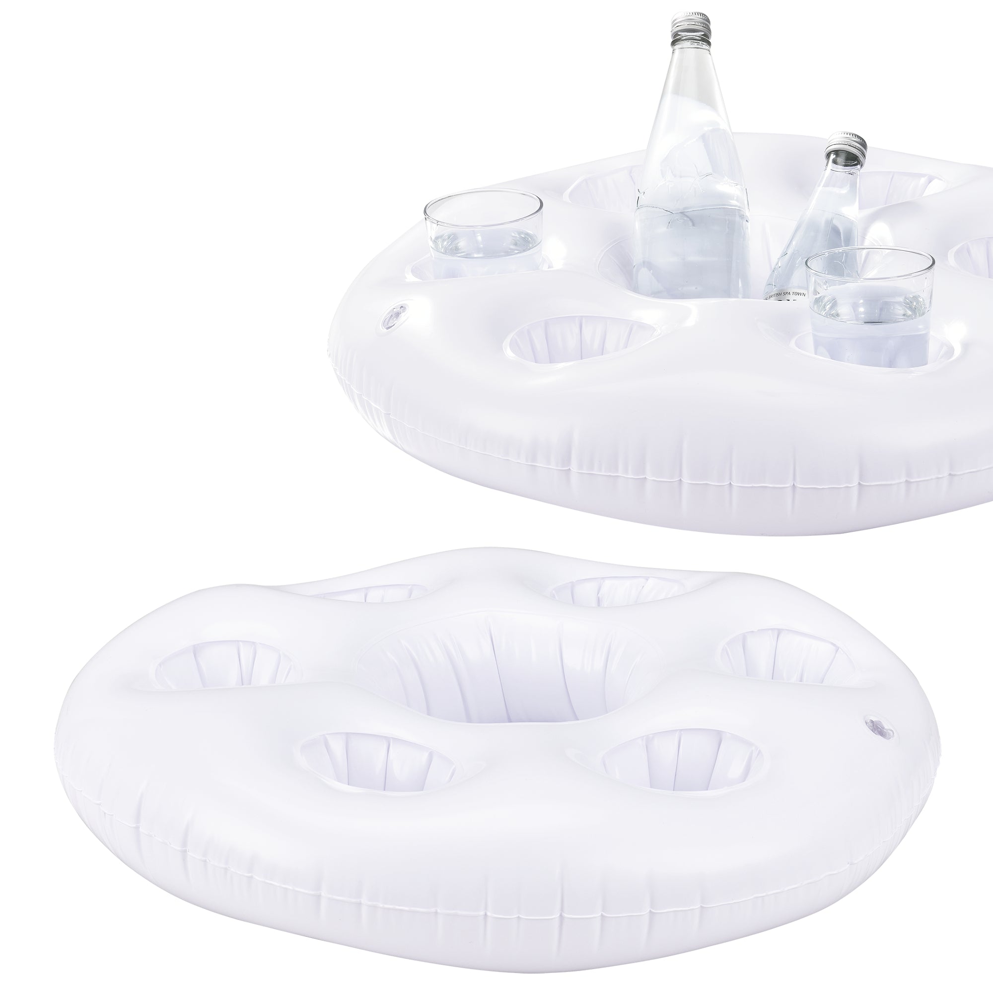 Set di 10 Portabevande Galleggiante per Piscina Supporto Gonfiabile per Drink Ø60 cm Bianco casa.pro
