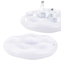 Set di 5 Portabevande Galleggiante per Piscina Supporto Gonfiabile per Drink Ø60 cm Bianco casa.pro