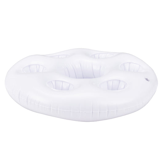 Portabevande Galleggiante per Piscina Supporto Gonfiabile per Drink Ø60 cm Bianco casa.pro