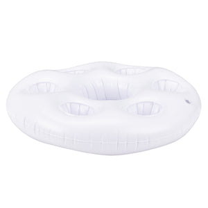 Set di 10 Portabevande Galleggiante per Piscina Supporto Gonfiabile per Drink Ø60 cm Bianco casa.pro