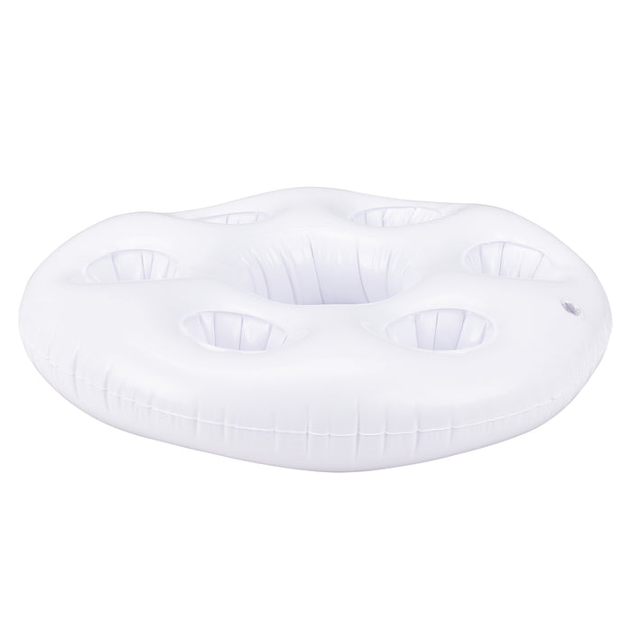 Set di 10 Portabevande Galleggiante per Piscina Supporto Gonfiabile per Drink Ø60 cm Bianco casa.pro