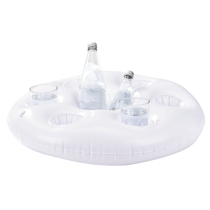 Portabevande Galleggiante per Piscina Supporto Gonfiabile per Drink Ø60 cm Bianco casa.pro