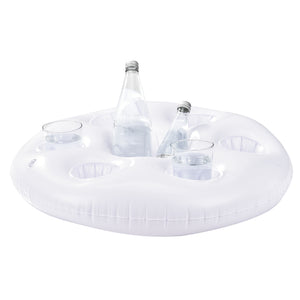 Set di 5 Portabevande Galleggiante per Piscina Supporto Gonfiabile per Drink Ø60 cm Bianco casa.pro