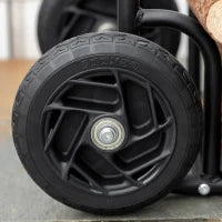 Carrello Portalegna in Acciaio con 2 Ruote per Interno ed Esterno, 77x42x105 cm, Nero