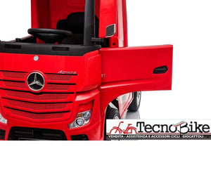 Camion Elettrico Per Bambini Truck MERCEDES ACTROS 12V Porte Apribili-Rosso