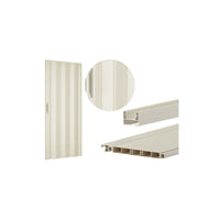 Porta a soffietto in PVC avorio H210 cm con maniglia e chiusura magnetica