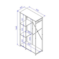 Porta Abiti Con 3 Ripiani Hamilton Metallo Nr/legno Trattato Naturale 90x40x166 8cm