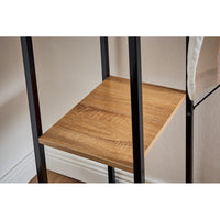 Porta Abiti Con 3 Ripiani Hamilton Metallo Nr/legno Trattato Naturale 90x40x166 8cm