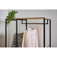 Porta Abiti Con 3 Ripiani Hamilton Metallo Nr/legno Trattato Naturale 90x40x166 8cm