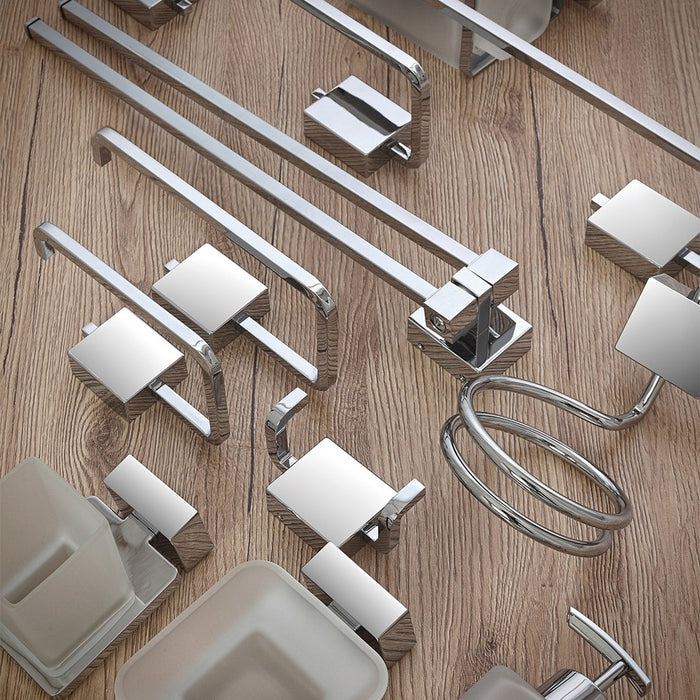 Porta asciugacapelli a muro in acciaio cromato linea Velvet