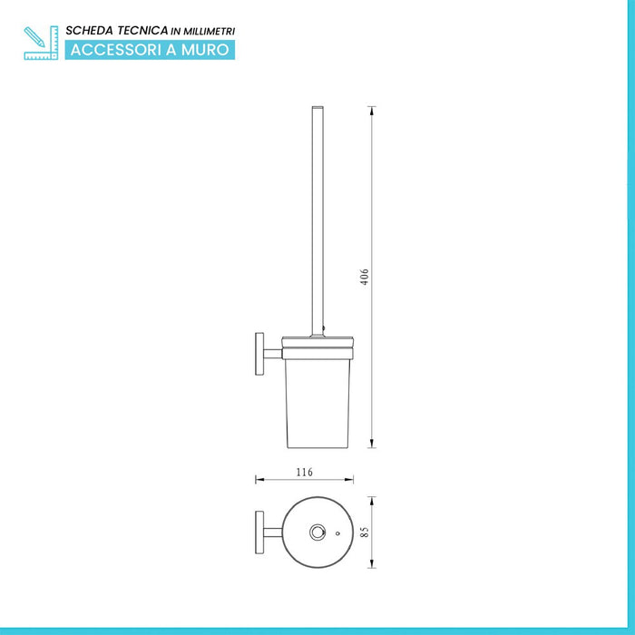 Porta asciugacapelli da muro a spirale in acciaio cromo doppio fissaggio Easy
