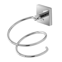 Porta asciugacapelli da muro a spirale in acciaio cromo doppio fissaggio Easy