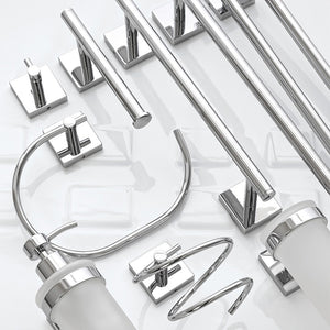 Porta asciugacapelli da muro a spirale in acciaio cromo doppio fissaggio Easy